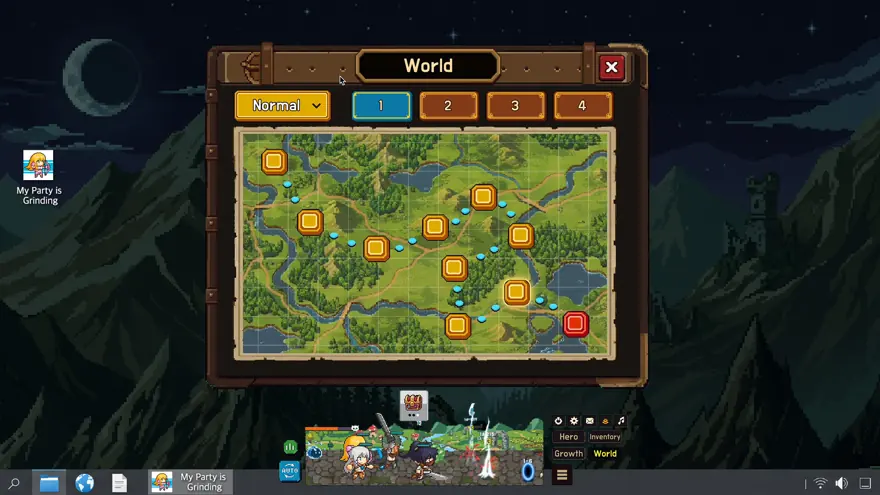 Stage progression and enemy encounter view